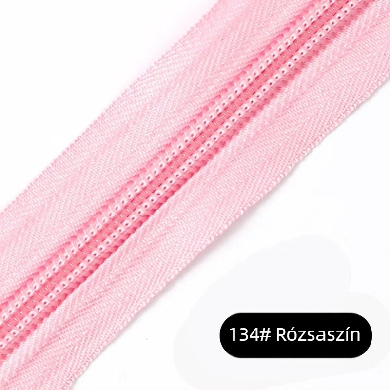Nylon cipzár 28-fogas mintával, 200 yardos műanyag fogú cipzár csomagolva táskákhoz, hátizsákokhoz és ruházathoz