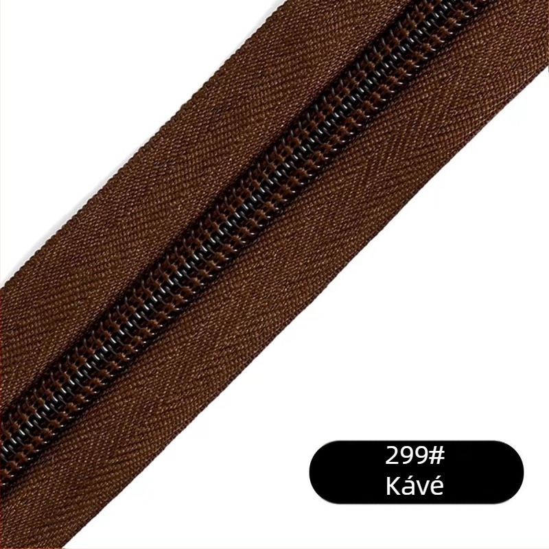 Nylon cipzár 28-fogas mintával, 200 yardos műanyag fogú cipzár csomagolva táskákhoz, hátizsákokhoz és ruházathoz