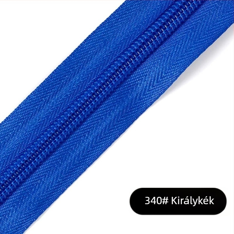 Nylon cipzár 28-fogas mintával, 200 yardos műanyag fogú cipzár csomagolva táskákhoz, hátizsákokhoz és ruházathoz