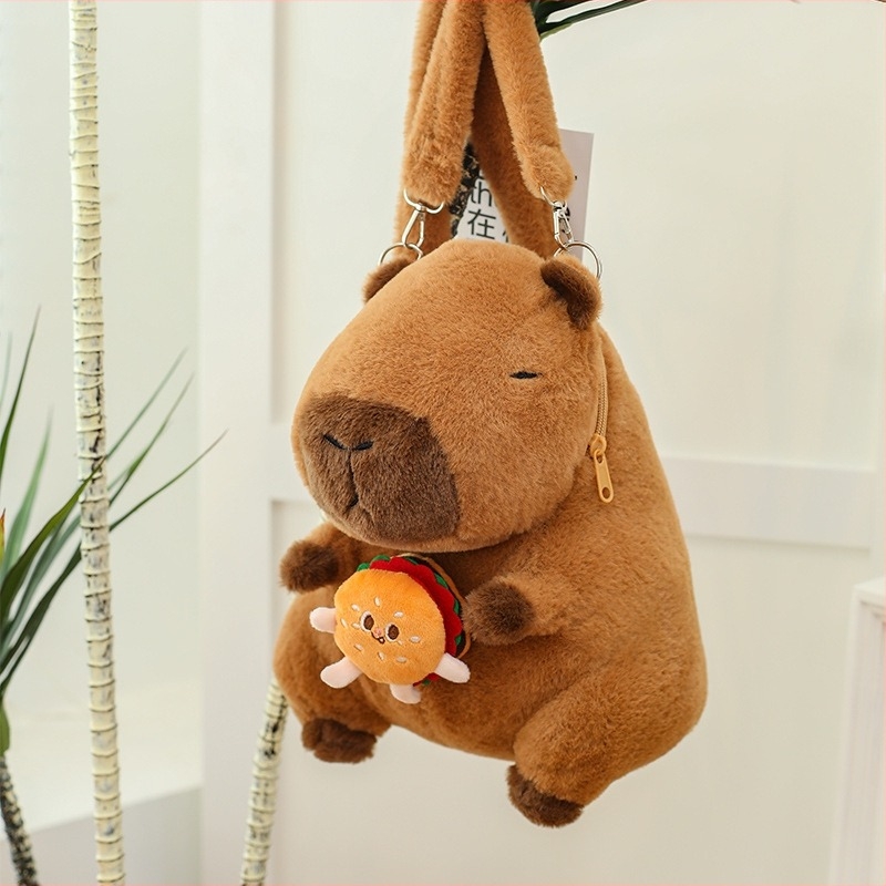 Gyerekeknek capybara hátizsák — nagy kapacitású, plüss játék