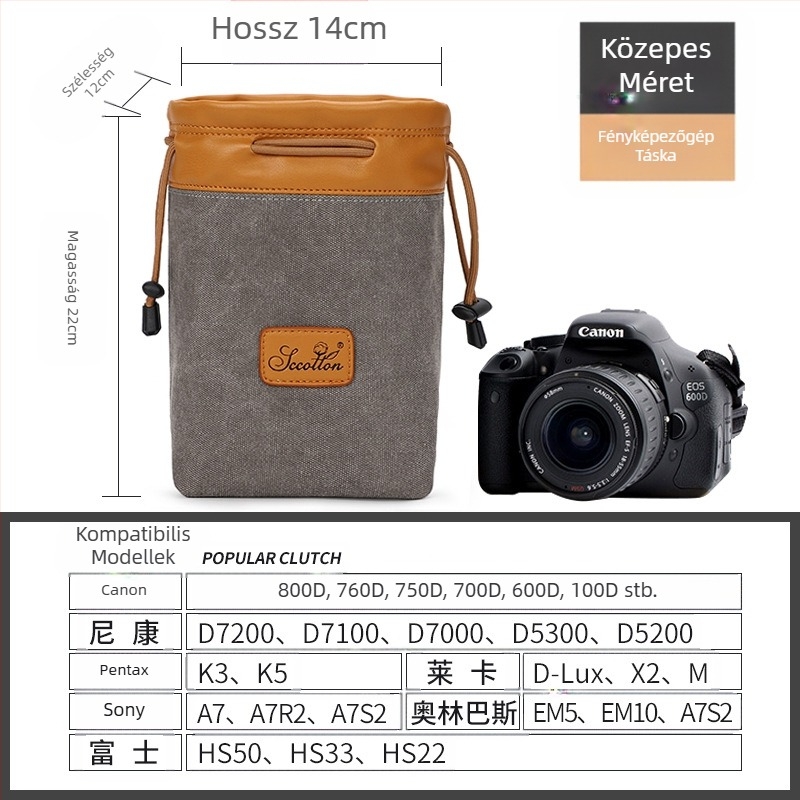 Fényképezőgép táska - Seven-Color Cotton, modell K-76, vászon, Canon/Nikon kompatibilis, kézitáska stílusú