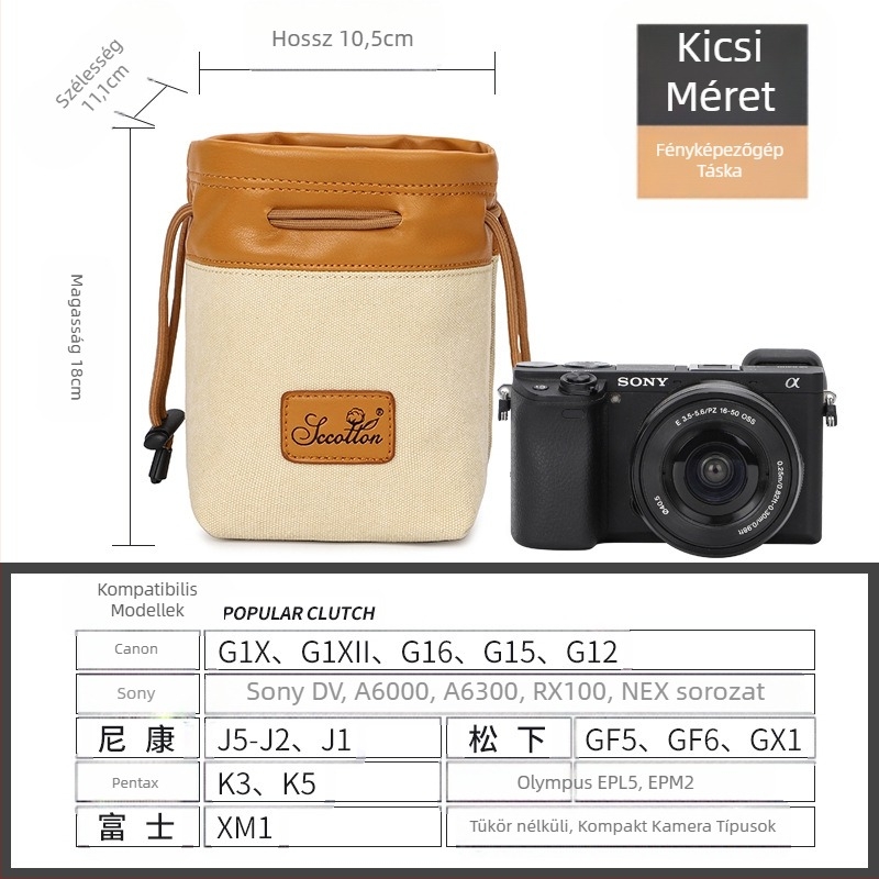 Fényképezőgép táska - Seven-Color Cotton, modell K-76, vászon, Canon/Nikon kompatibilis, kézitáska stílusú