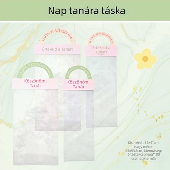 Tanárnapi virágcsokor táska - OPP anyag, nyomtatási folyamat, modell LH022, márka Han Hyun