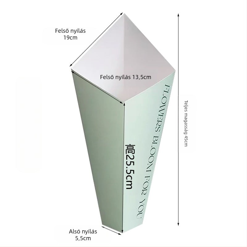Virágcsomagoló készlet fehér kartonból, belső csomagolás, Yiwu eredet, modell P