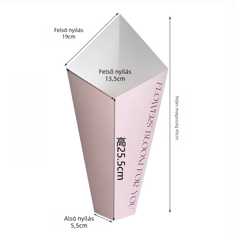 Virágcsomagoló készlet fehér kartonból, belső csomagolás, Yiwu eredet, modell P