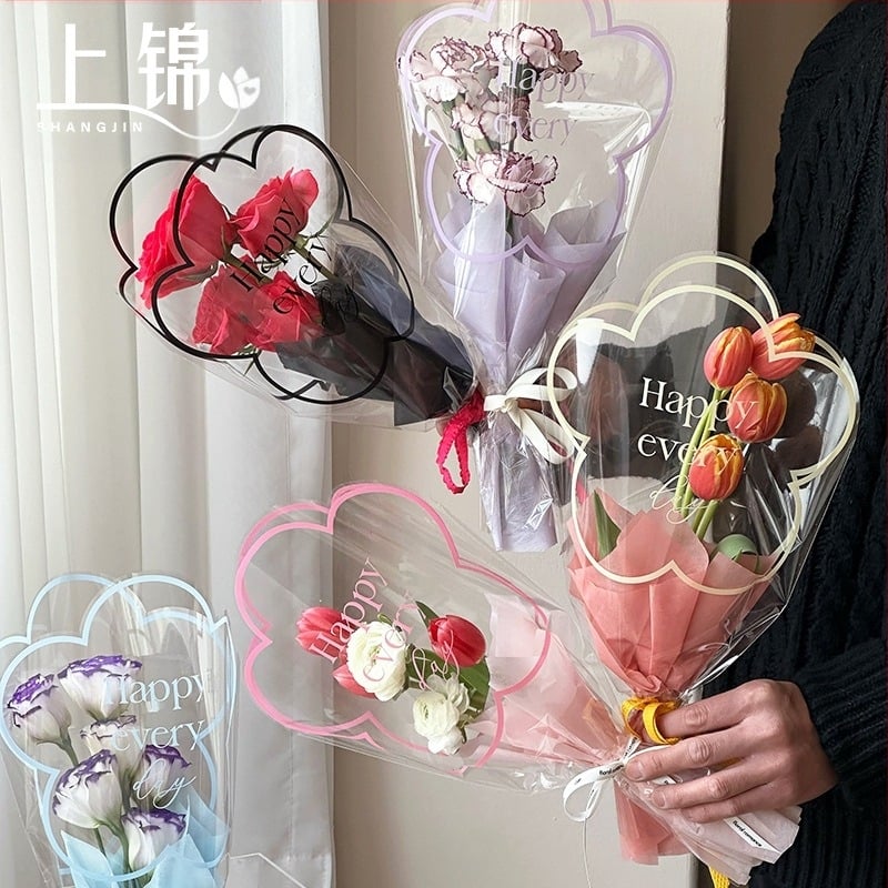 Virágcsomagoló tasak, átlátszó OPP anyag, multi-bag kialakítás, Shangjin márka