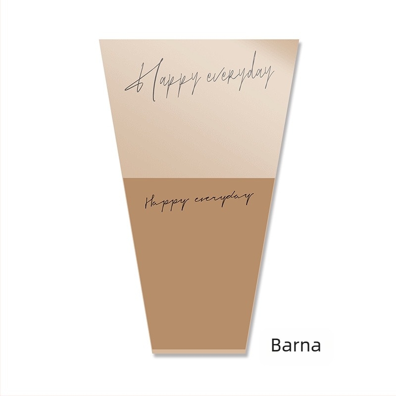 Kraft papírból készült virágcsokor csomagoló taska, vízálló, tintás nyomtatás, opp zacskós csomagolás