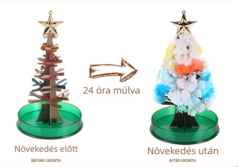 DIY virágzó papírfával — tudományos-nevelési játék papírból, elektromosság nélküli, 7–14 éveseknek, biológiai-kémiai oktatás