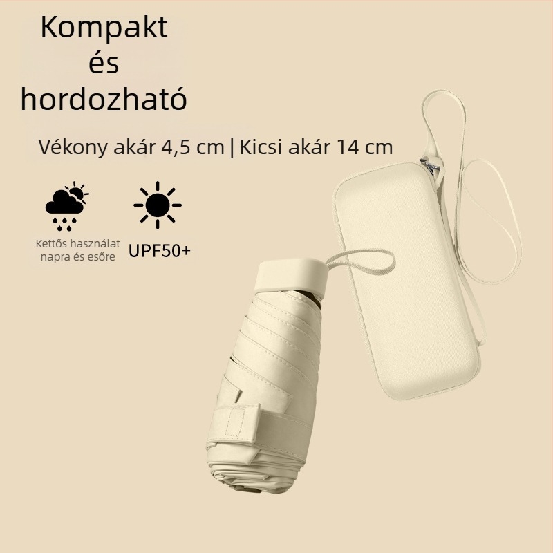 South Joe ultrakönnyű hatszárnyú napernyő nőknek pánttal | kézi nyitás, alumíniumváz, 210T anyag, UPF>50, kompakt zsebes dizájn