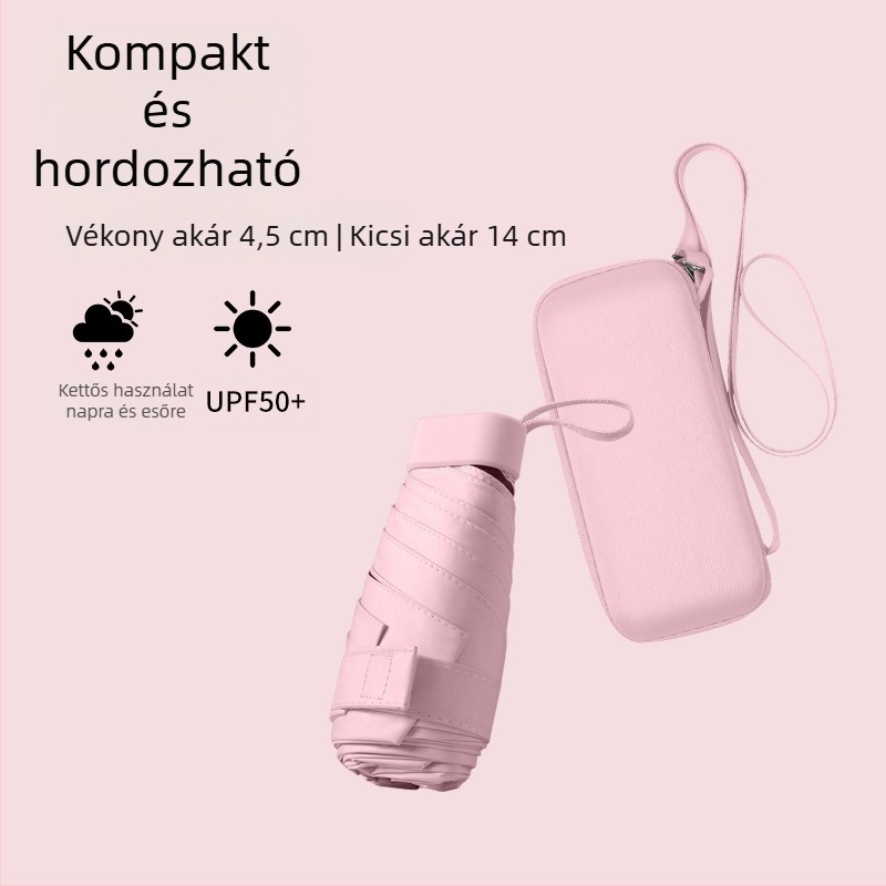 South Joe ultrakönnyű hatszárnyú napernyő nőknek pánttal | kézi nyitás, alumíniumváz, 210T anyag, UPF>50, kompakt zsebes dizájn