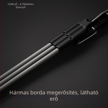 Automata üzleti esernyő tömörfa görbe nyéllel, összecsukható, megerősített kivitel, UV-védelemmel, elegáns ajándék