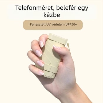 Kapszula napernyő, kompakt és könnyű, 6-ágú acél váz, poliészter 190T, UPF50+, kézi nyitás