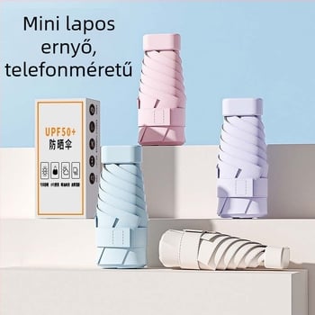 Kapszula napernyő, kompakt és könnyű, 6-ágú acél váz, poliészter 190T, UPF50+, kézi nyitás