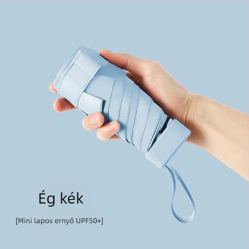 Kapszula napernyő, kompakt és könnyű, 6-ágú acél váz, poliészter 190T, UPF50+, kézi nyitás