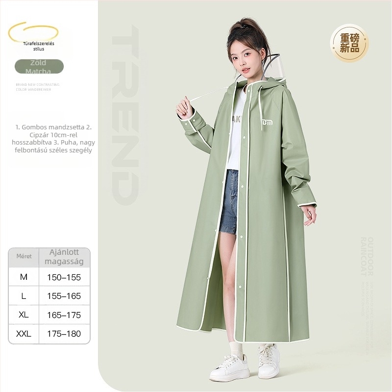 Túra eső poncsó EVA anyagból, felnőtt, 1 személy, 322 g