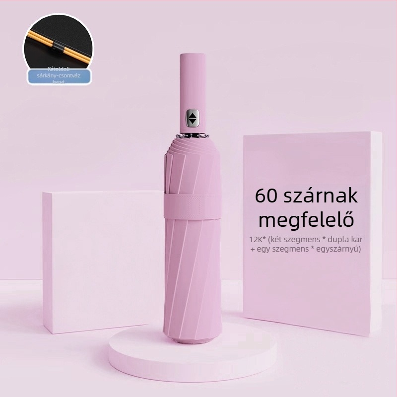 Automata, összecsukható esernyő férfiaknak és nőknek, kettős használat nap és eső, megerősített 12 bordával, acél tengellyel, UPF > 50.