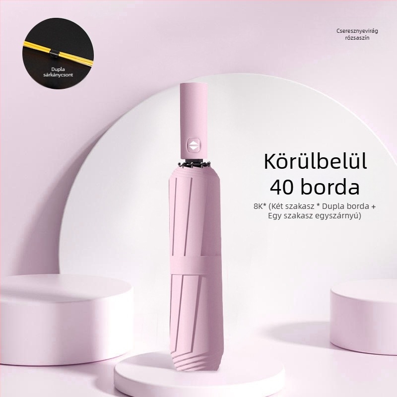 Automata, összecsukható esernyő férfiaknak és nőknek, kettős használat nap és eső, megerősített 12 bordával, acél tengellyel, UPF > 50.