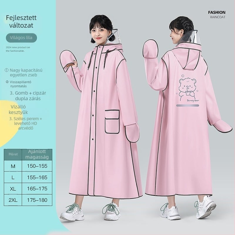 EVA anyagú esőponcsó felnőtteknek, egyszemélyes túraponcsó, körülbelül 350 g