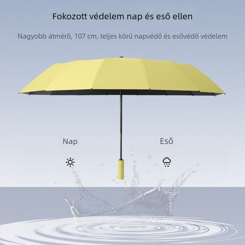 Napernyő 16 bordával, automata nyitás, UPF > 50, vas rúd, műanyag fogantyú