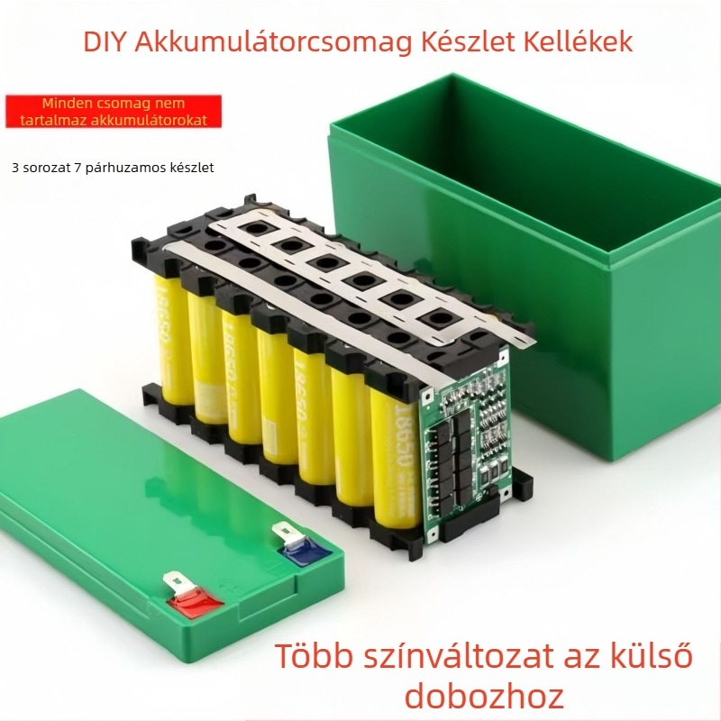 18650 akkumulátorház készlet nikkelezett tartóval, 12V 7Ah Li-ion akkumulátor, 3S 40A egyensúlyozó védőpanel