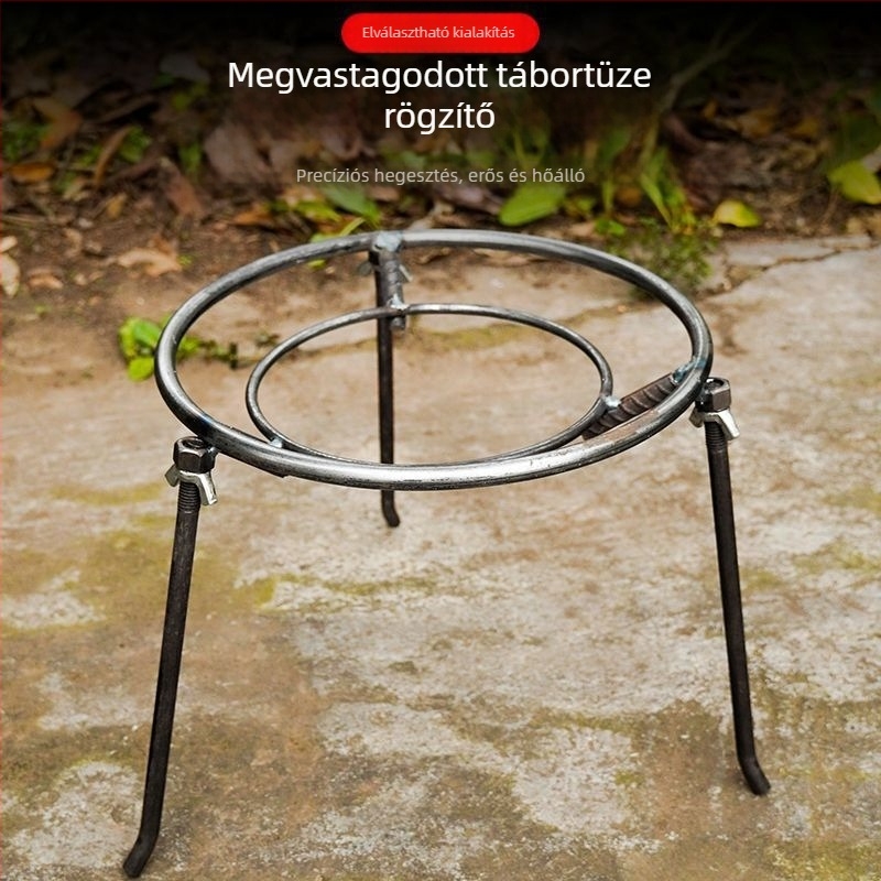 Levehető háromszög alakú edénytartó, alacsony széntartalmú acélhuzalból, összecsukható, testreszabható, kettős használatra