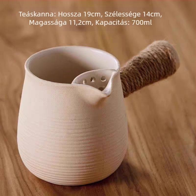 Kerámiás teáskészlet szénfűtéses teafőzővel – kemping teáskészlet nyílt lánghoz, hordozható, hőálló, 6–10 főre elegendő, testreszabás elérhető