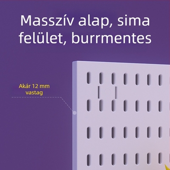 Műanyagból készült lyukacsos falipanel kampókkal – fúrás nélküli szerelés, 1 réteg, többfunkciós tárolás, 20 darabos csomag