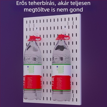 Műanyagból készült lyukacsos falipanel kampókkal – fúrás nélküli szerelés, 1 réteg, többfunkciós tárolás, 20 darabos csomag