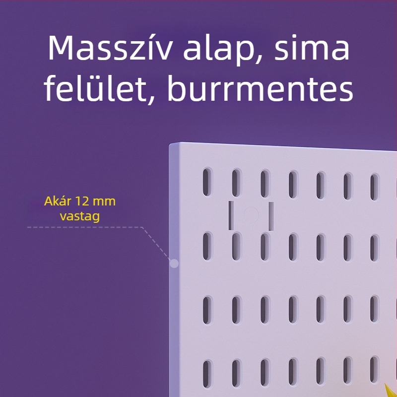 Műanyagból készült lyukacsos falipanel kampókkal – fúrás nélküli szerelés, 1 réteg, többfunkciós tárolás, 20 darabos csomag