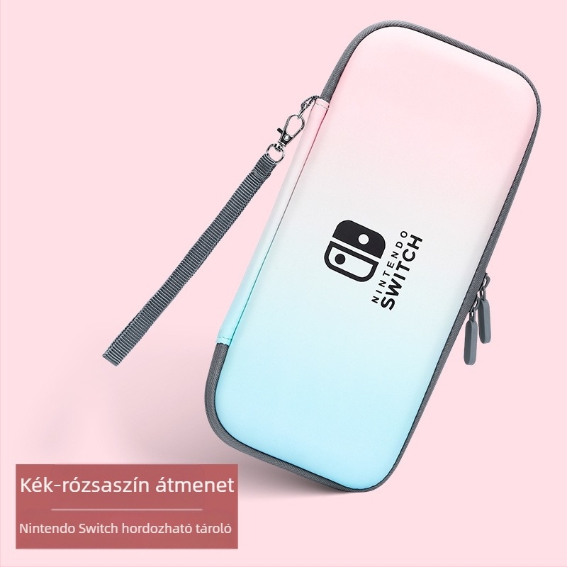 Nintendo Switch OLED tároló táska kemény tok EVA+PU anyagból, varrással, karikatúra mintázatú gradienttel, kompatibilis Switch OLED modellhez