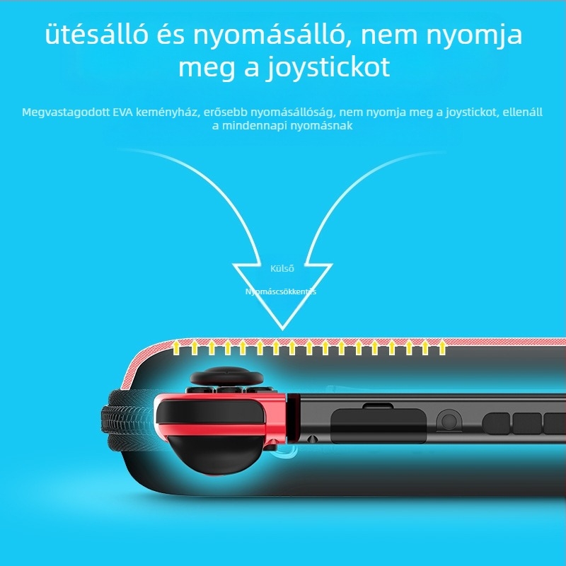 Nintendo Switch OLED tároló táska kemény tok EVA+PU anyagból, varrással, karikatúra mintázatú gradienttel, kompatibilis Switch OLED modellhez