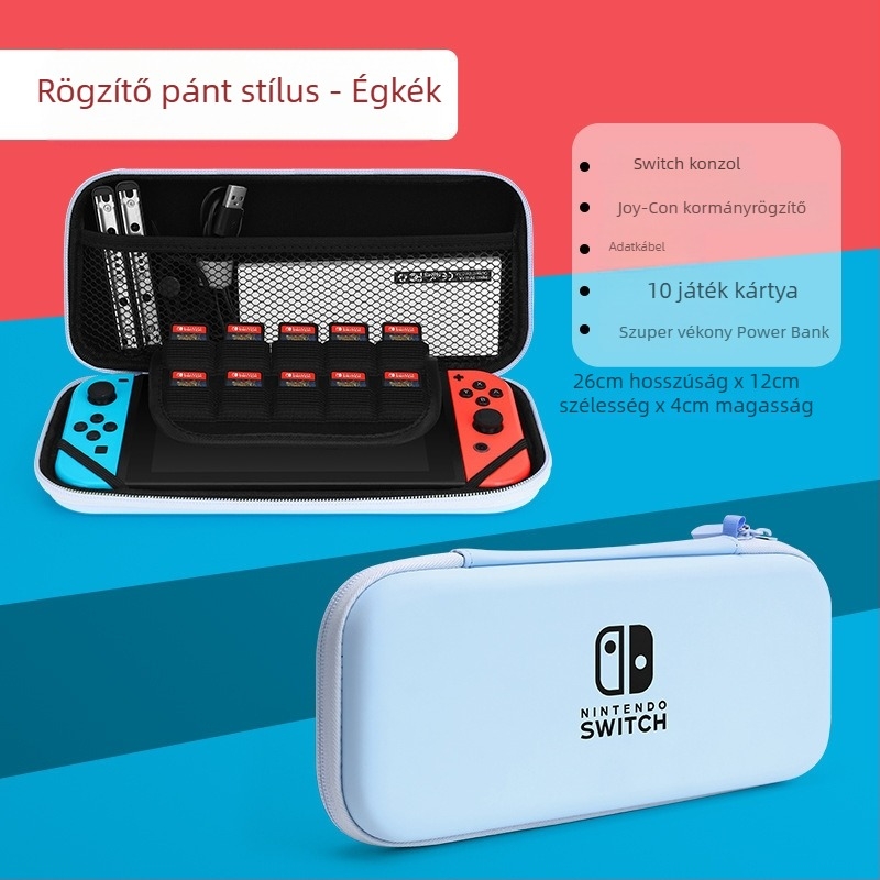 Nintendo Switch OLED tároló táska kemény tok EVA+PU anyagból, varrással, karikatúra mintázatú gradienttel, kompatibilis Switch OLED modellhez