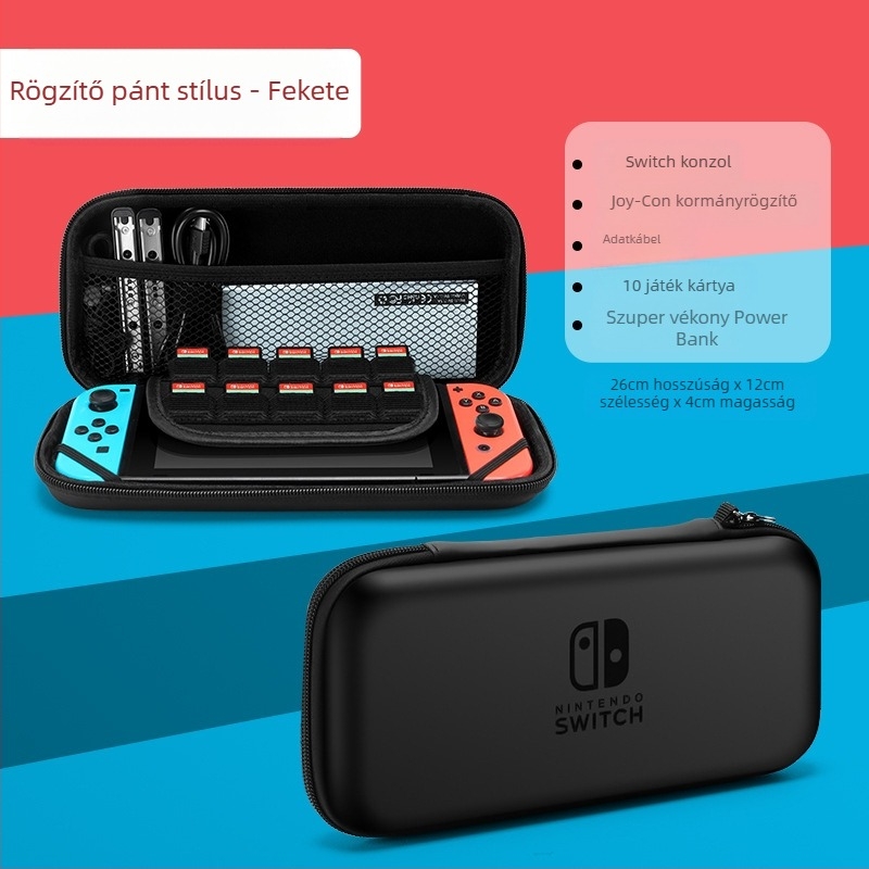 Nintendo Switch OLED tároló táska kemény tok EVA+PU anyagból, varrással, karikatúra mintázatú gradienttel, kompatibilis Switch OLED modellhez