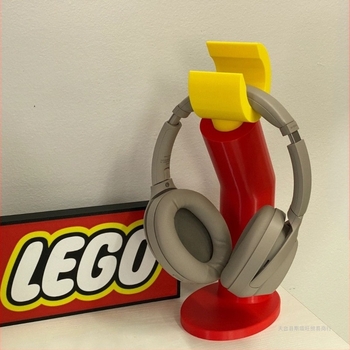 Fejhallgató tartó LEGO-stílusú fejhallgatóhoz kompatibilis, hátulról rögzítés, L-formájú dugó, vezeték nélküli fejhallgató, egyszerű asztali polc