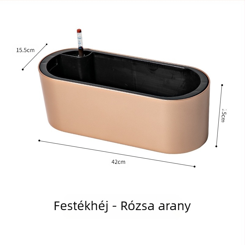 Műanyag virágcserép, injekciós öntésű, sütőfestéssel felületkezelt, asztalra és padlóra alkalmas