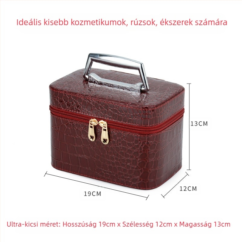 Kozmetikai táska otthoni tároláshoz, PU bőr, poliészter bélés, uniszex, hordozható
