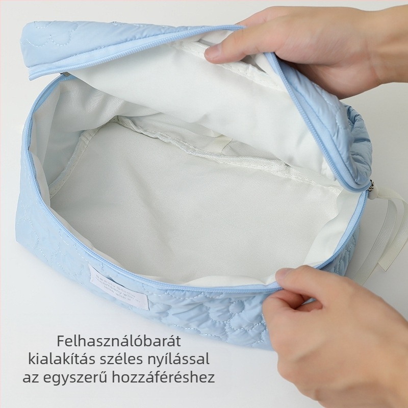 Kozmetikai és higiéniai táska felhő motívummal, nylon bélés, Ultra könnyű, tárolható, mindennapi használatra