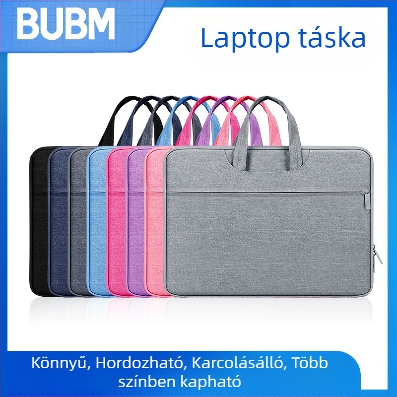 BUBM 14 hüvelykes laptop-táska, 180°-os teljes nyílással, egyszínű, vízálló, karcolásálló, vágás elleni védelem