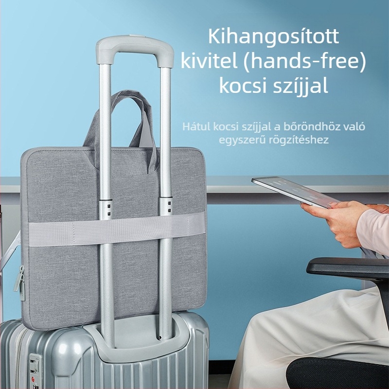 BUBM 14 hüvelykes laptop-táska, 180°-os teljes nyílással, egyszínű, vízálló, karcolásálló, vágás elleni védelem