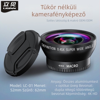LC01-05 Univerzális többszörös bevonat UV-szűrő tükör nélküli kamerához – univerzális interfesz