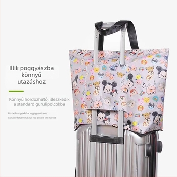 Összecsukható, vízálló, környezetbarát bevásárló táska, kapacitás 36–55 L; nylon anyagból, 2 vállpánttal; lélegző és vízálló; ideális szabadidős utazásokhoz.