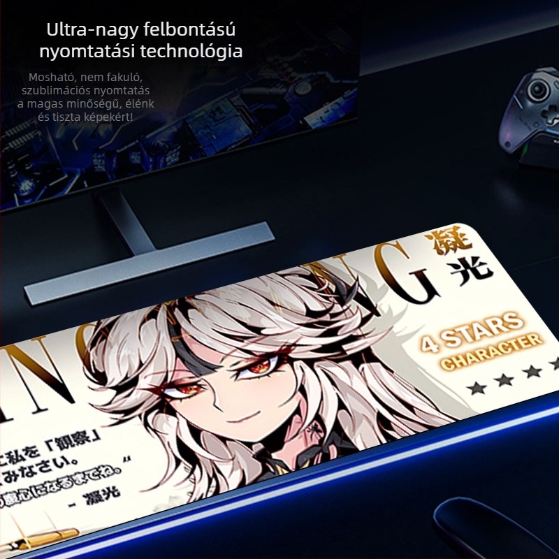 Cyber gamer egérpad, természetes gumi, csúszásmentes, hőtranszfer nyomtatás