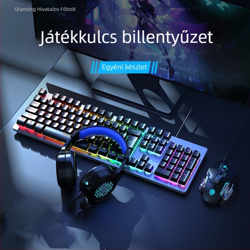 Forerunner GX300 gamer billentyűzet és egér készlet, USB kábellel, 1600dpi optikai, háttérvilágítás, ergonómikus
