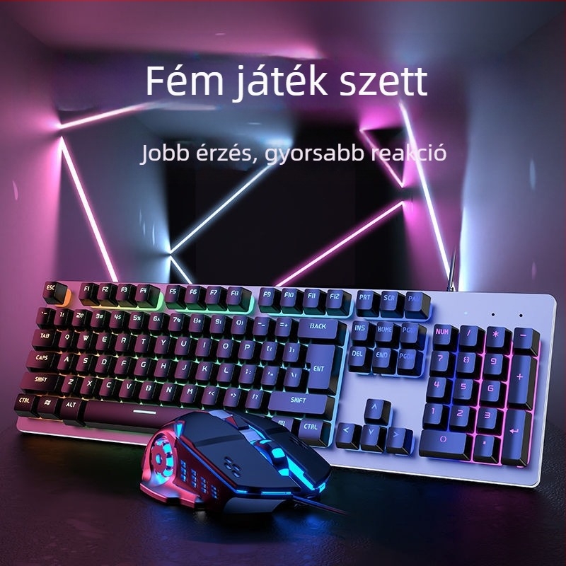 Forerunner GX300 gamer billentyűzet és egér készlet, USB kábellel, 1600dpi optikai, háttérvilágítás, ergonómikus