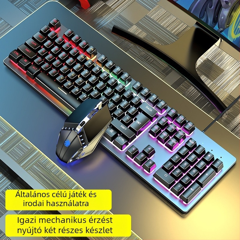 Forerunner GX300 gamer billentyűzet és egér készlet, USB kábellel, 1600dpi optikai, háttérvilágítás, ergonómikus