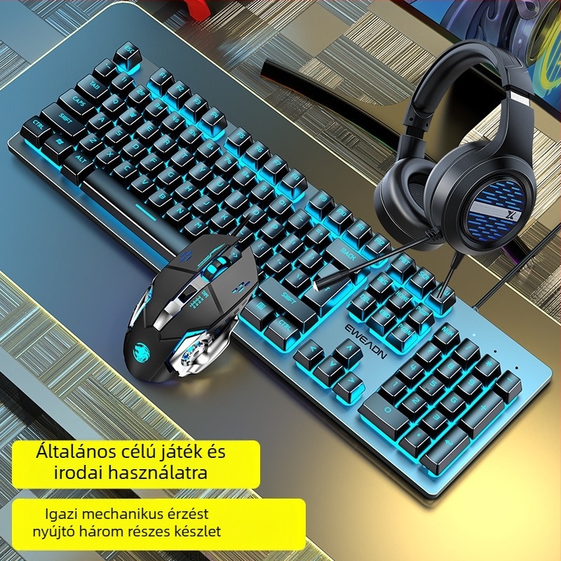 Forerunner GX300 gamer billentyűzet és egér készlet, USB kábellel, 1600dpi optikai, háttérvilágítás, ergonómikus