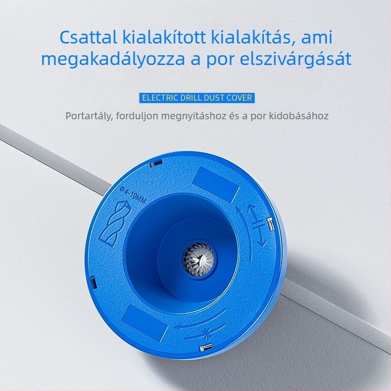 Porvédő sapka kézi/ütvefúróhoz porzsákkal – Kirin Arm, műanyag