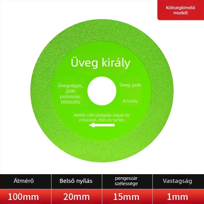 Jidu gyémánt ultra-vékony vágókorong üveghez, kerámiához, jadhoz és csempéhez – Brazed kivitel, modell 100-15