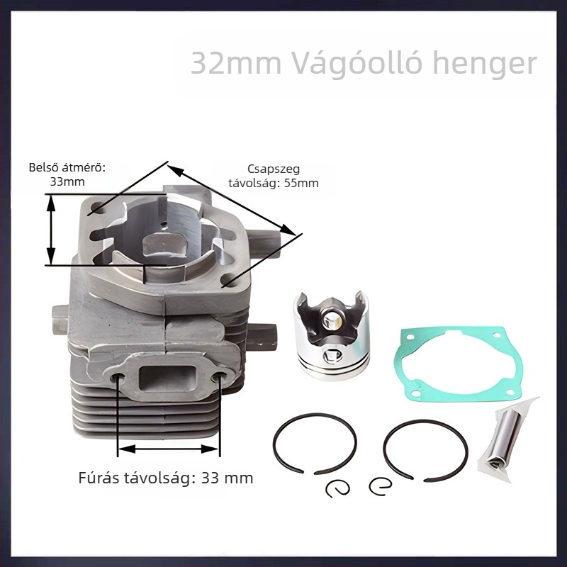 Kéthordós fűkasza hengerfej — fém, fűkasza/kertészeti géphez, 0,43 kg, kompatibilis a 40-5/430 és 40-6/44-5/48F modellekkel