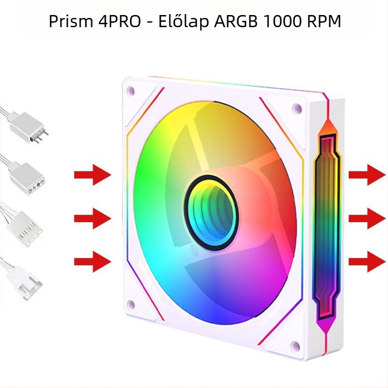 Számítógép házába illeszkedő radiátorventilátor ARGB+PWM, Infinite Mirror modell, Binghong, 2023-as megjelenés, OEM feldolgozás.